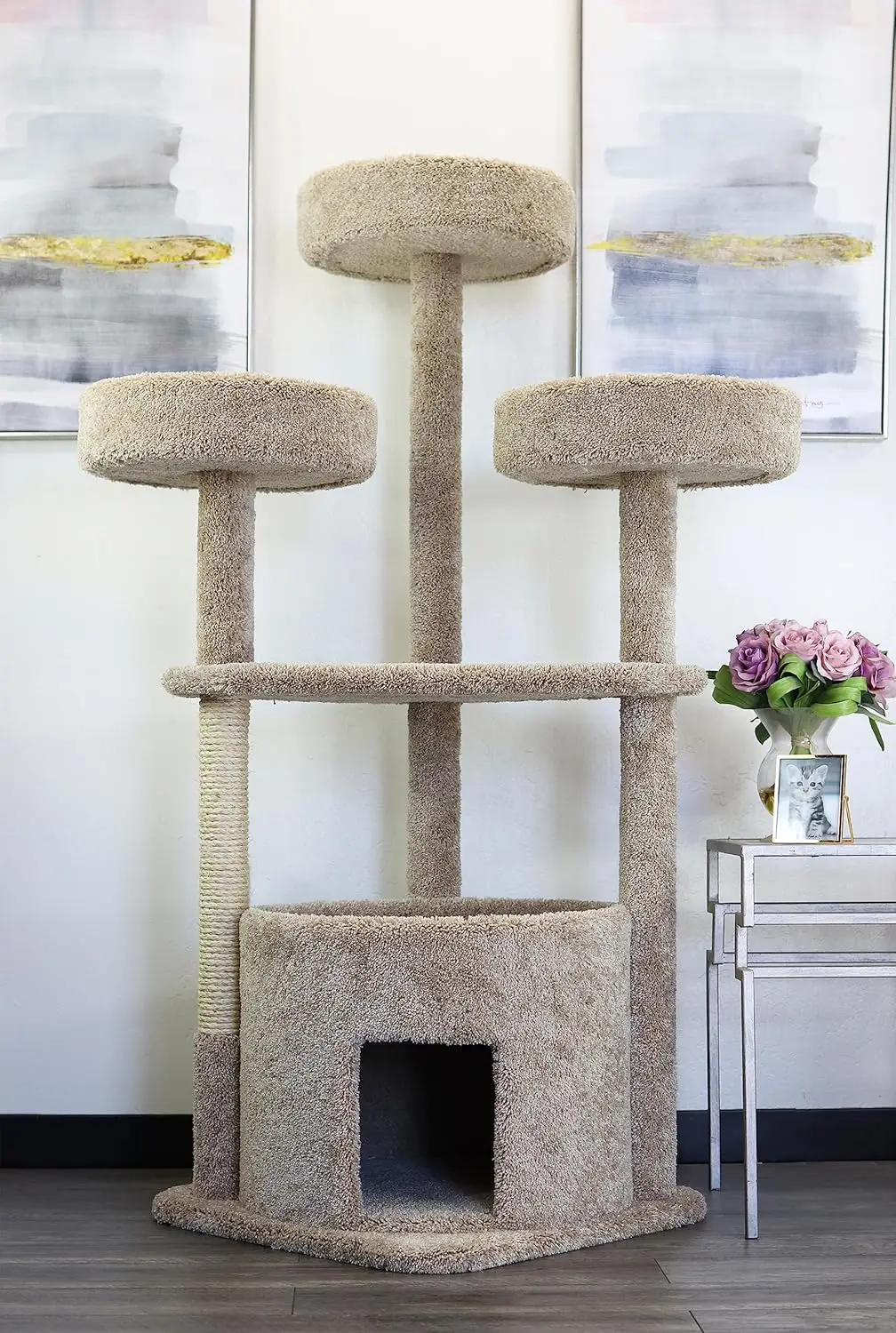 

Prestige Cat Trees 130014-Beige Main Coon Cat House Cat Tree cat tree house