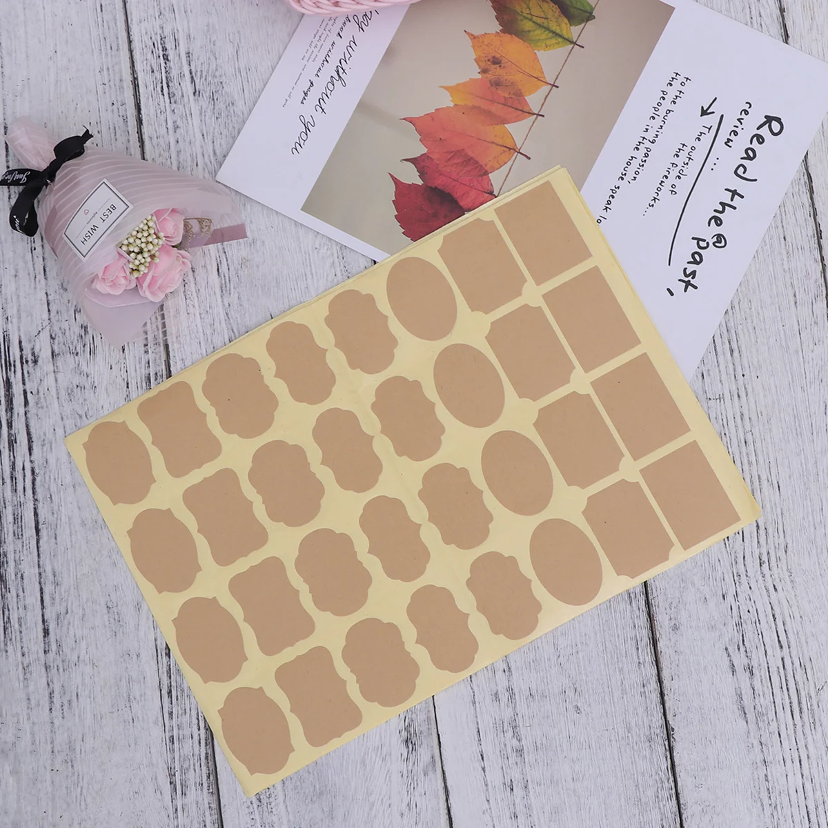 

6pcs Vintage Kraft Paper Not Stickers Adhesive Decals For Party Birthday Festival Decoration Balloon Gift Wrap Label Paper