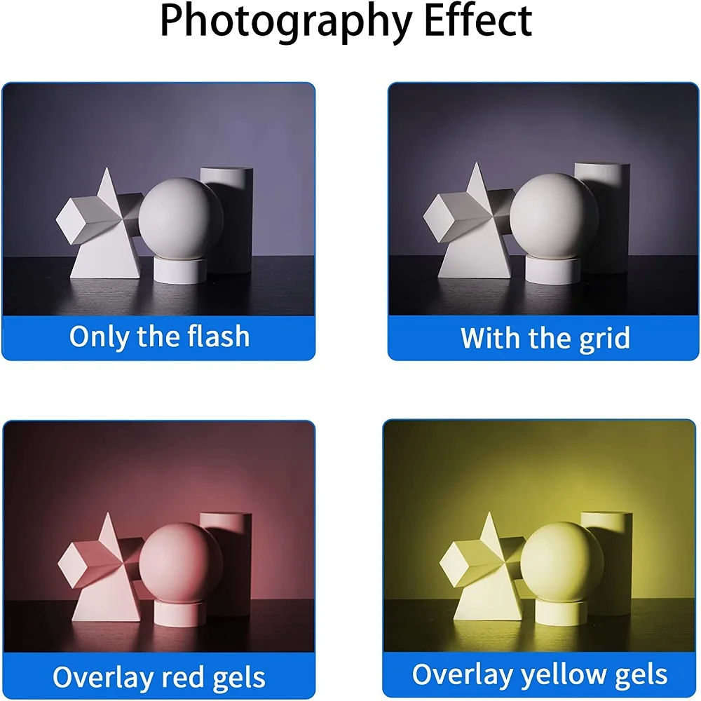 Selens Dyfuzor lampy błyskowej 2 w 1 Uniwersalna siatka o strukturze plastra miodu 7 kolorowych żeli Zestaw magnetyczny do lamp błyskowych Rekwizyty fotograficzne