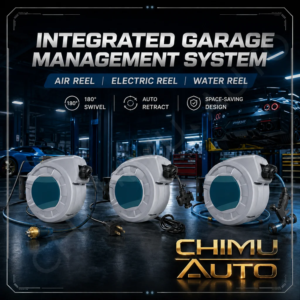 【CHIMU HOME】Pro Automatic Telescopic Air Hose Reel 10M/15M/25M Retractable Water Pipe Storage for Garage Home Maint. Detailing