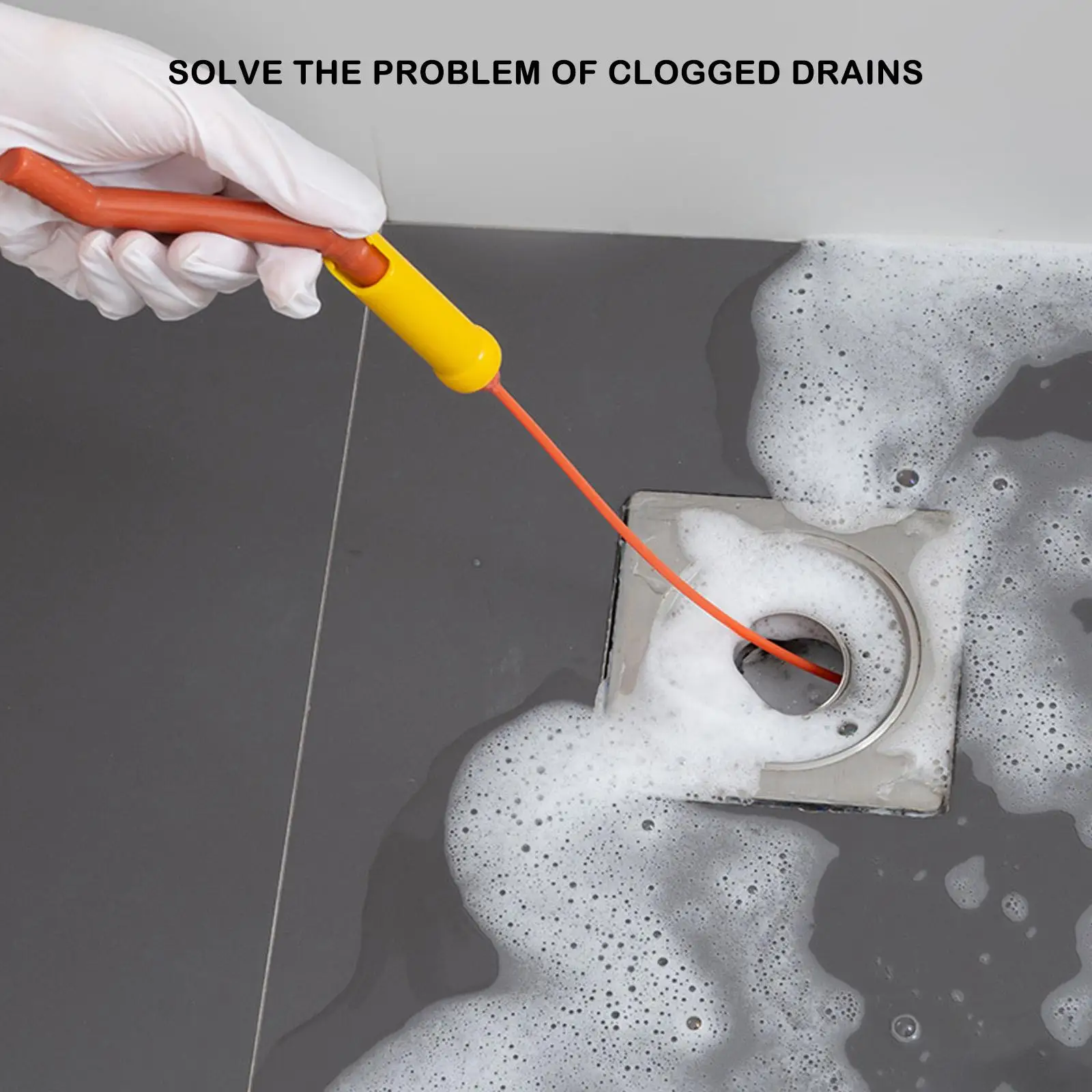 FlexiSnake Sink Snake Cleaner Drain Hair Clog Remover Tool With Rotating Handle Drainage Facility Drain Cleaner