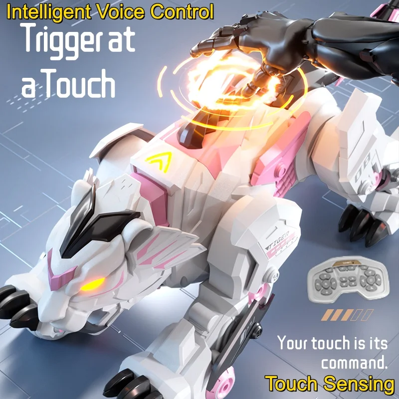 

Smart Mechanical Tiger Robot Toy Touch Gesture Sensing Cross-Border Dancing Stunt Gift For Kid Voice Control RC Robot Tiger Gift