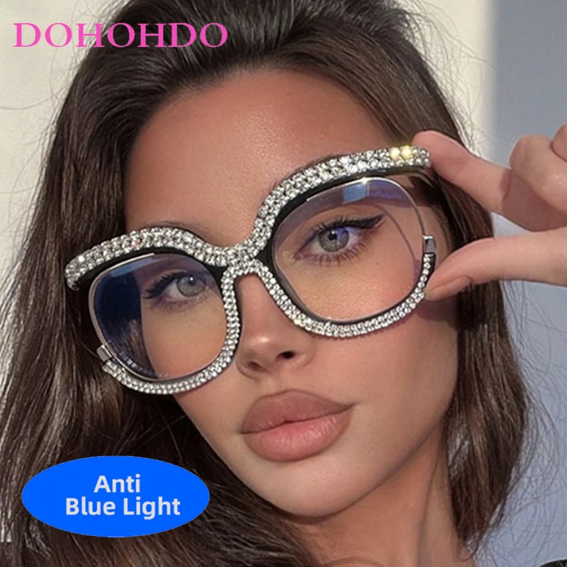 

Cat Eye Imitation Diamond Glasses Blue Light Blocking Women Men Trend Brand Optical Spectacle Computer Eye Protection Eyeglasses