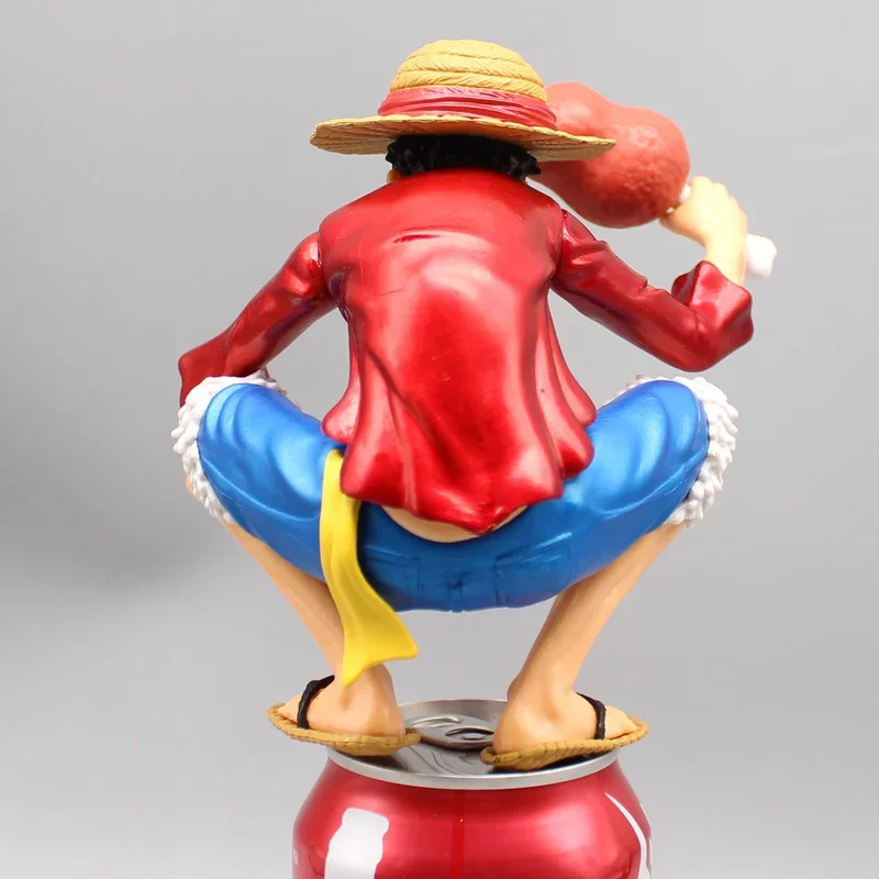 One Piece Anime Figure Gk accovacciato postura mangiare carne rufy bere ornamenti Sauron bambola modello decorativo giocattoli regali Desktop