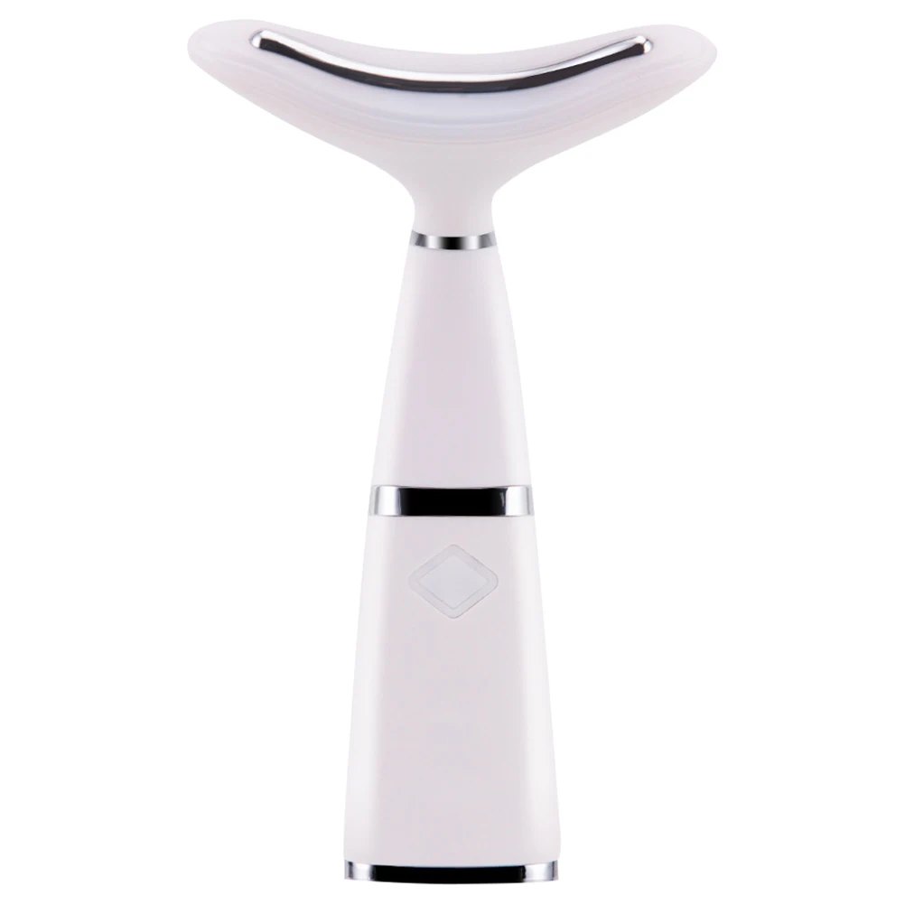 เครื่องนวดหน้า 1 ชิ้น สีขาว ไอออน คลื่นเสียง กระชับผิวหน้า คอ และใบหน้า สำหรับลดเลือนริ้วรอย