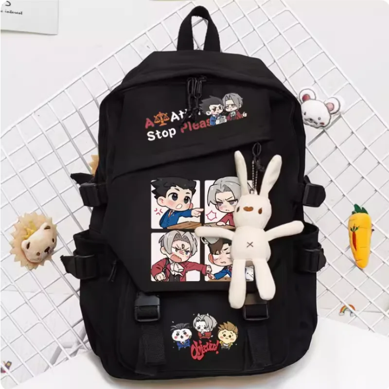 Anime Ace Anwalt Schult asche Mode lässig Gürtel Teenager Student Rucksack Handtasche b859