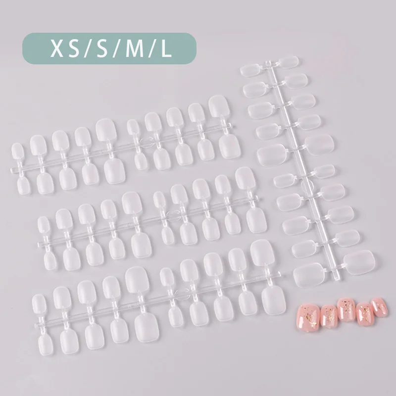 TSZS 100Pcs/lot Frosted Nail Extension Tips Oval Short Sqaure False Artificial Almond Full Cover Press On Nail Coffin Fake Tip