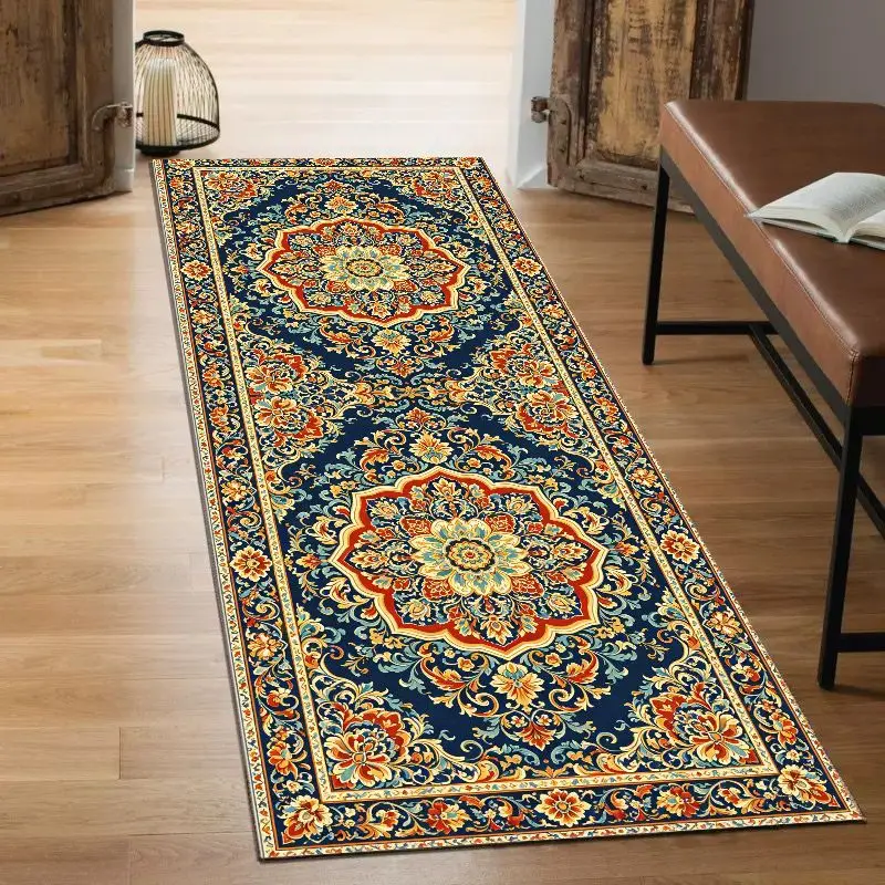 VIKAMA Bohemian Mandala Corridor Rug, Non-Slip Washable Long Walkway Mat, Entryway Doormat for Home Decor