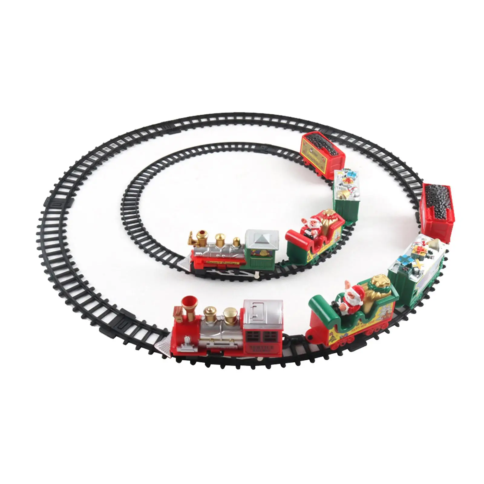 Retro Christmas Train Set Toy Locomotive Long Track for Birthday Festival Gift