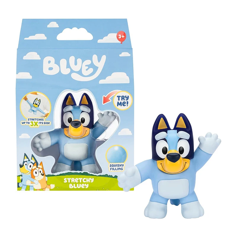 Hot Sale Bluey Soft Glue Can Stretch Three Times Its Length Super Elastic Toy Figure Animation Cartoon Fun Children'S Toy Gifts