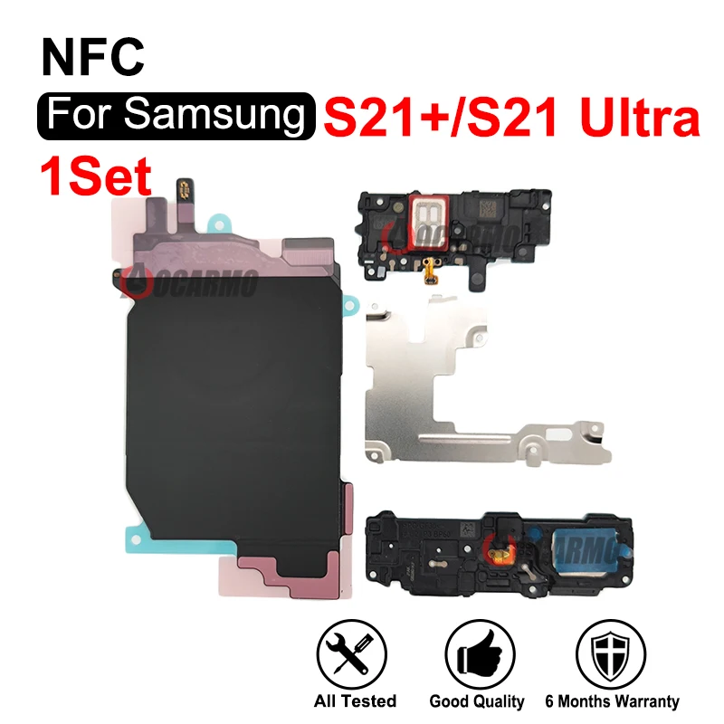 For Samsung Galaxy S21 PLUS S21+ Ultra Loudspeaker Signal Antenna Motherboard NFC With Earpiece Metal Sheet Cover Repair Parts