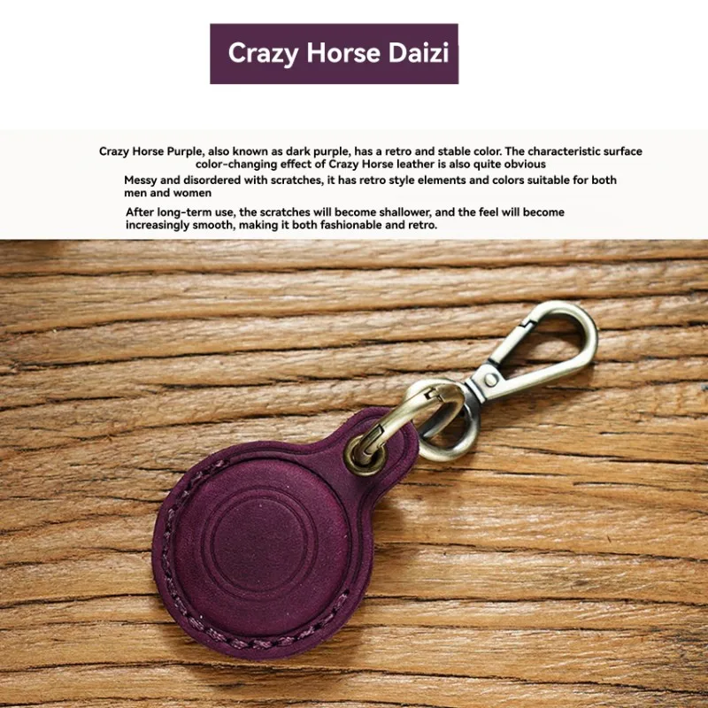 Abmf-capa de airtag de couro genuíno para airtag rastreador anti-perdido chaveiro manga protetora e capa elegante para airtag