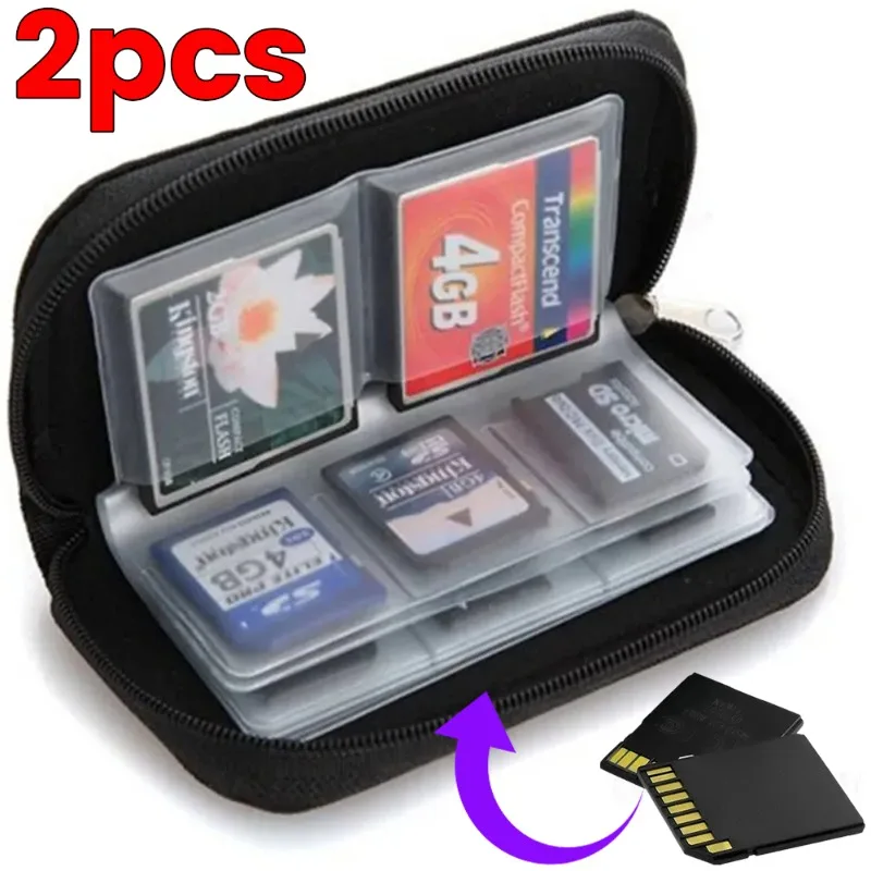 SD Card Holder Case Portable 22 Slots Memory Card Bag for SD SDHC MMC Micro SD Water-Resistant Carrying Box Keeper Protector