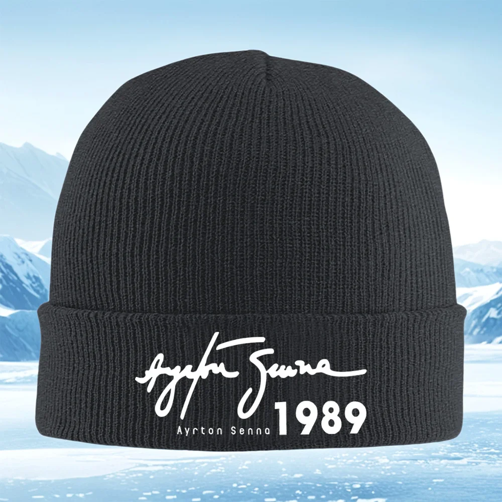 ayrton-senna-assinatura-1989-design-iconico-homens-mulheres-unissex-chapeu-de-malha-gorro-pulover-bone-inverno-termico-quente-natal-ao-ar-livre