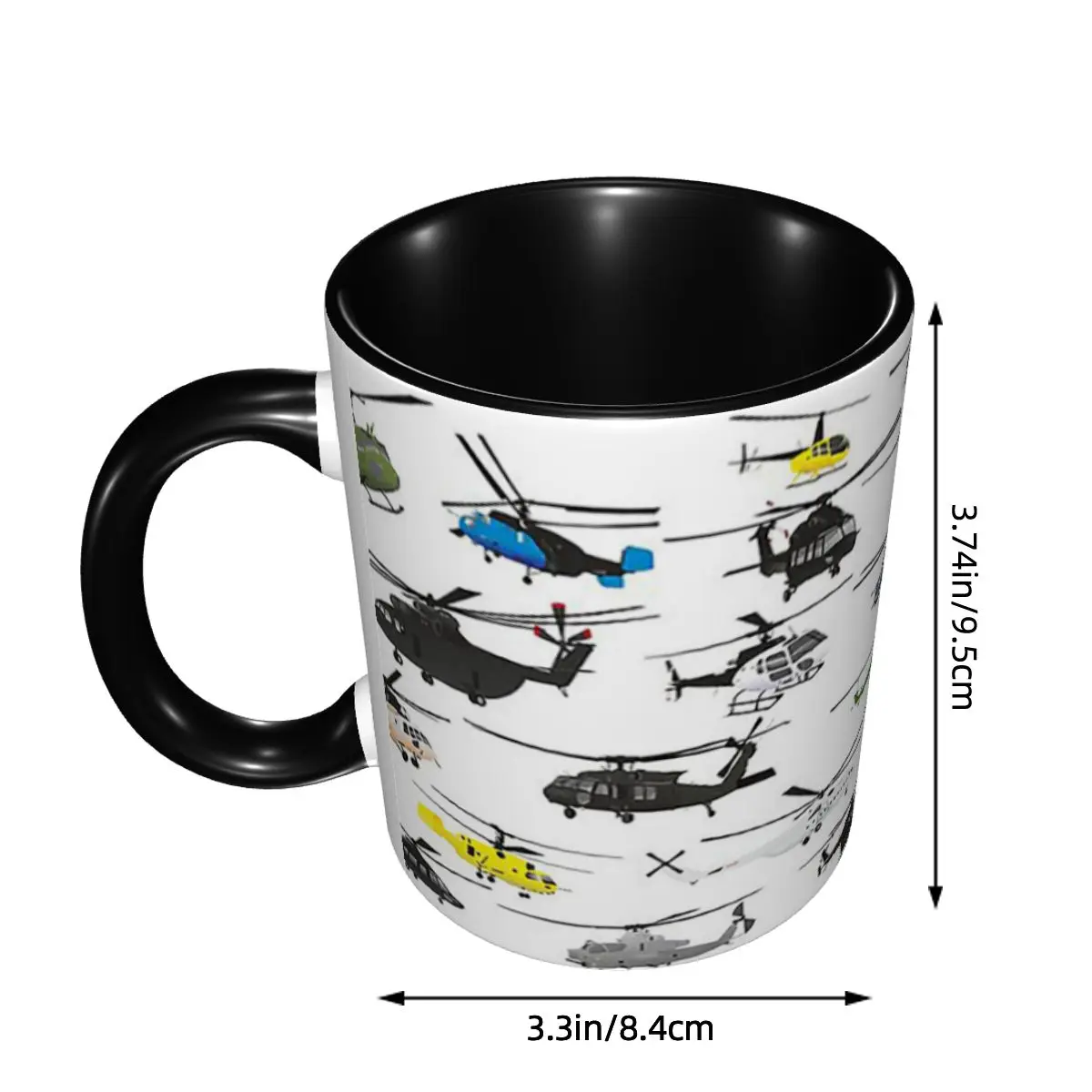 Multiple Helicopters Mug Funny Ceramic Coffee Cups Tea Mugs Milk Cup Drinkware Gifts for Friends