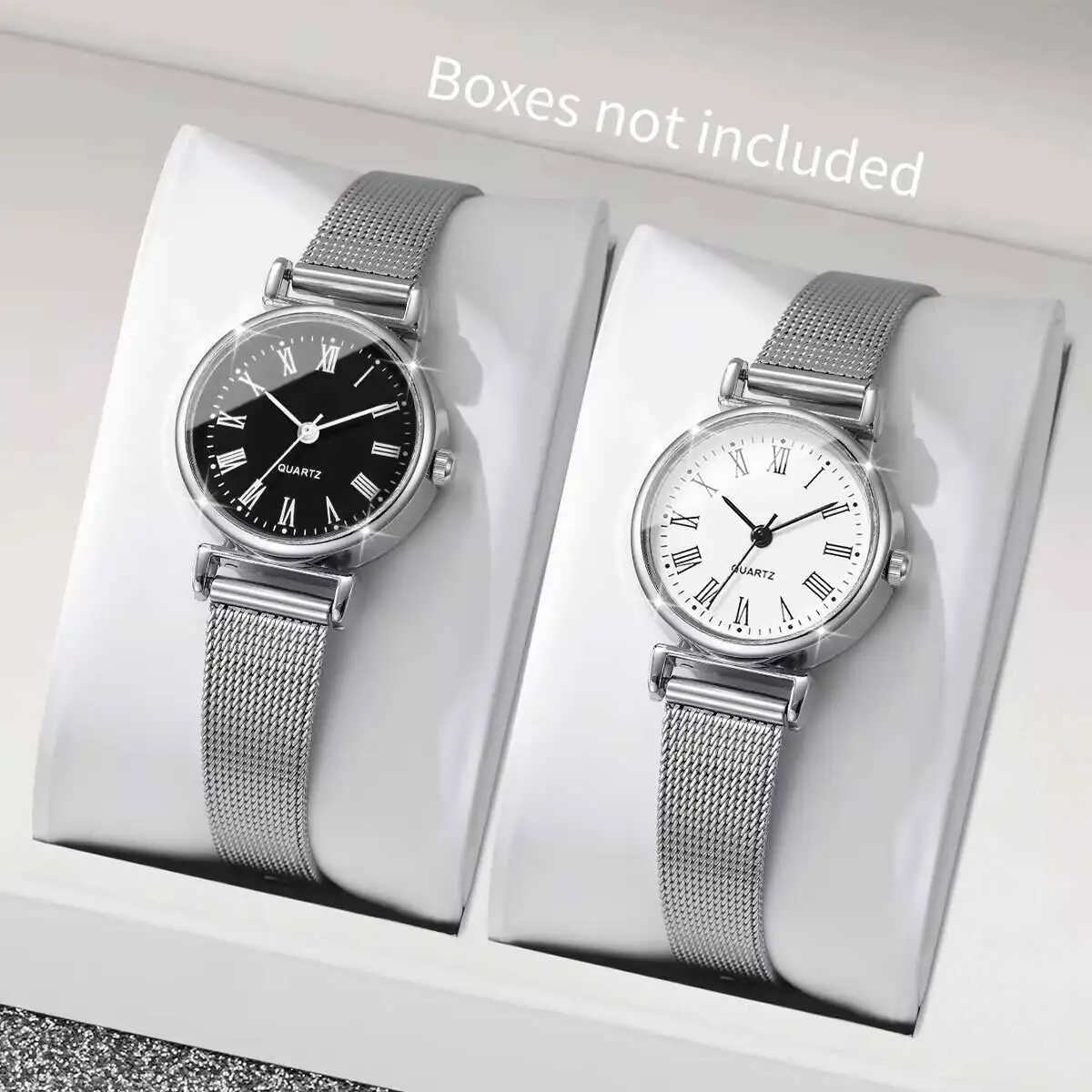 

1/2 шт., модные женские часы, повседневные кварцевые наручные часы с сетчатым ремешком и римским циферблатом, Reloj Mujer (без коробки)
