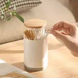 Automatically Pops Up Cotton Bud Swabs Toothpick Dispenser Living Room Case Toothpick Storage Box for Toothpicks