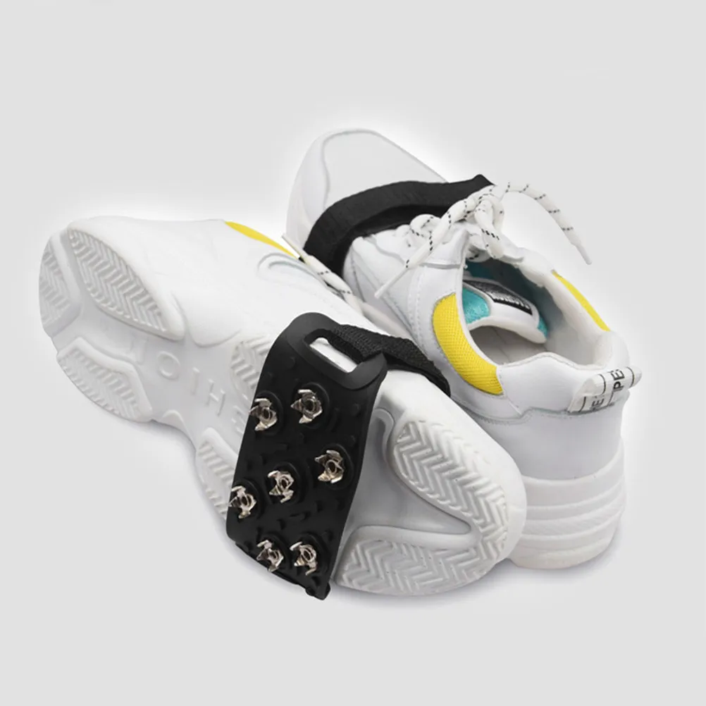 

2 шт. Нескользящие накладки на обувь для льда и снега, премиум-класса, силиконовые, с эластичной лентой и шипами из цинкового сплава для ходьбы, рыбалки, треккинга