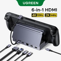 UGREEN USB C HUB Steam Deck estación de acoplamiento 6 en 1 tipo C a 4K120Hz HDMI 5Gbps USB-A/C PD100W 1000Mbps RJ45 para ROG Ally Legion