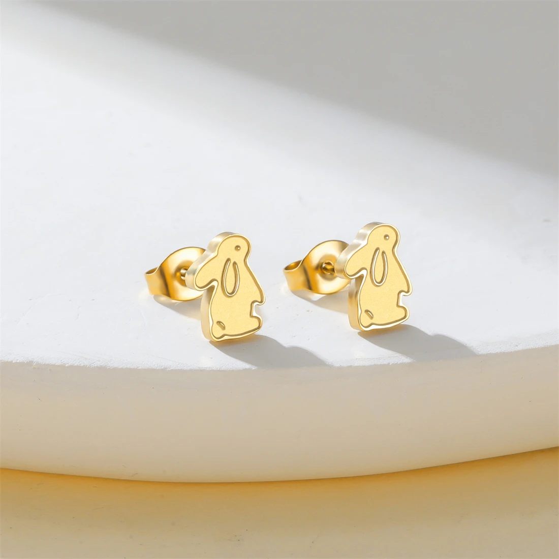 Eueavan Niedliche Kleine Hasen-Ohrstecker aus Edelstahl, Liebliche Tier-Ohrringe für Damen, Party-Schmuck, Geschenk, Großhandel – Detail 7
