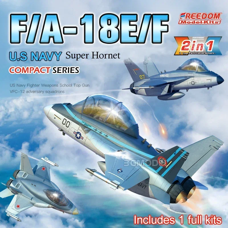 Freedom Assembly Aircraft Model Kit F162097 US Imaginary Enemy Squadron&Tactical Academy Single/Two Seat 2in1 Q Edition