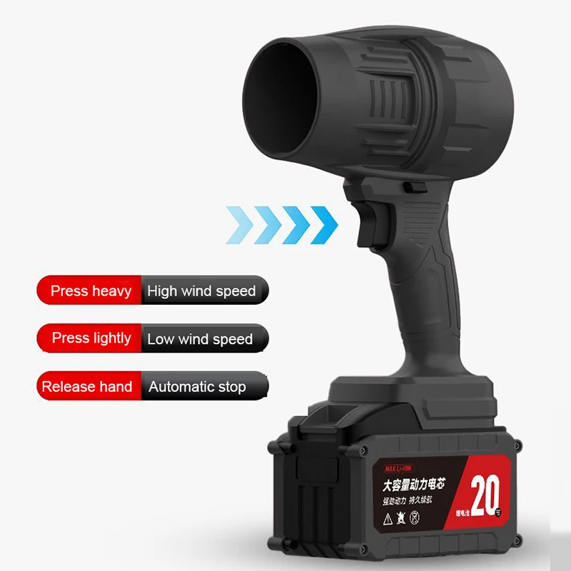 

Мощный воздуходувка Турбовентилятор Высокомощный струйный вентилятор Литиевый жестокий вентилятор Многофункциональный пылеочиститель для автомойки (без аккумулятора)