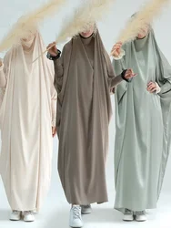 Eid muzułmańska długa sukienka z khimarem Abaya modlitwa koronka do odzieży rękaw Ramadan jednoczęściowa sukienka Jubha suknia w stylu Maxi Caftan jilbab