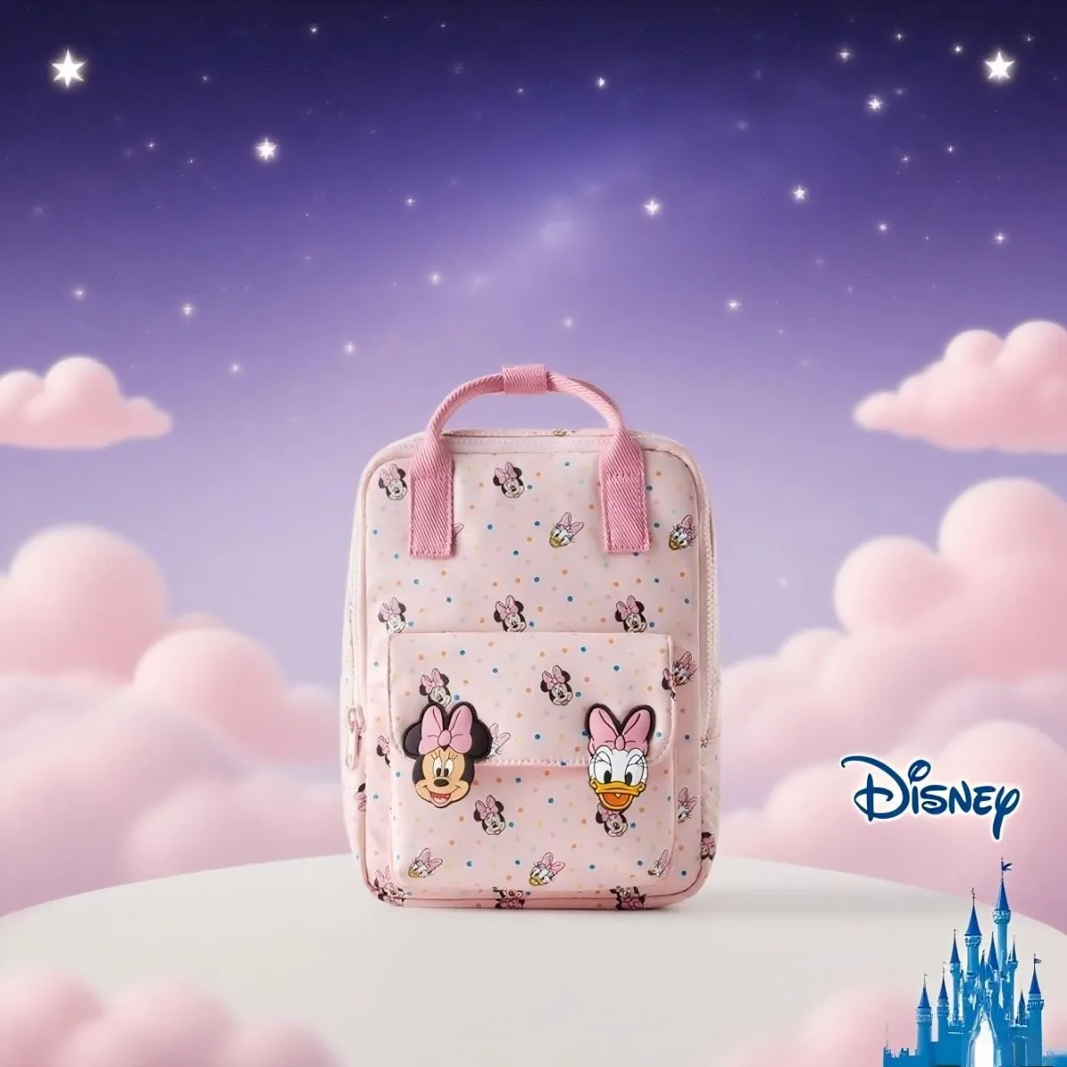 

Disney Minnie Cartoon Children's Backpack Kindergarten Mini School Bag Cute Shoulder Bag for Boys and Girls Gift