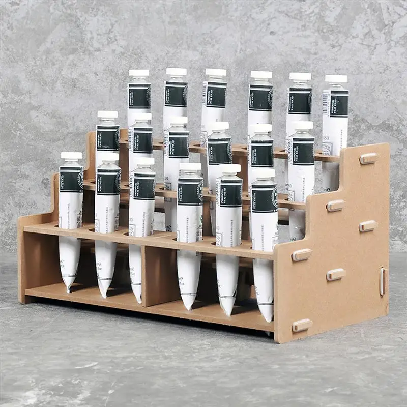 Model Paint Organizer Paint Bottles Rack Model Painting Brushes Tools DIY Pigments Shelf With Multiple Slots Holder Box