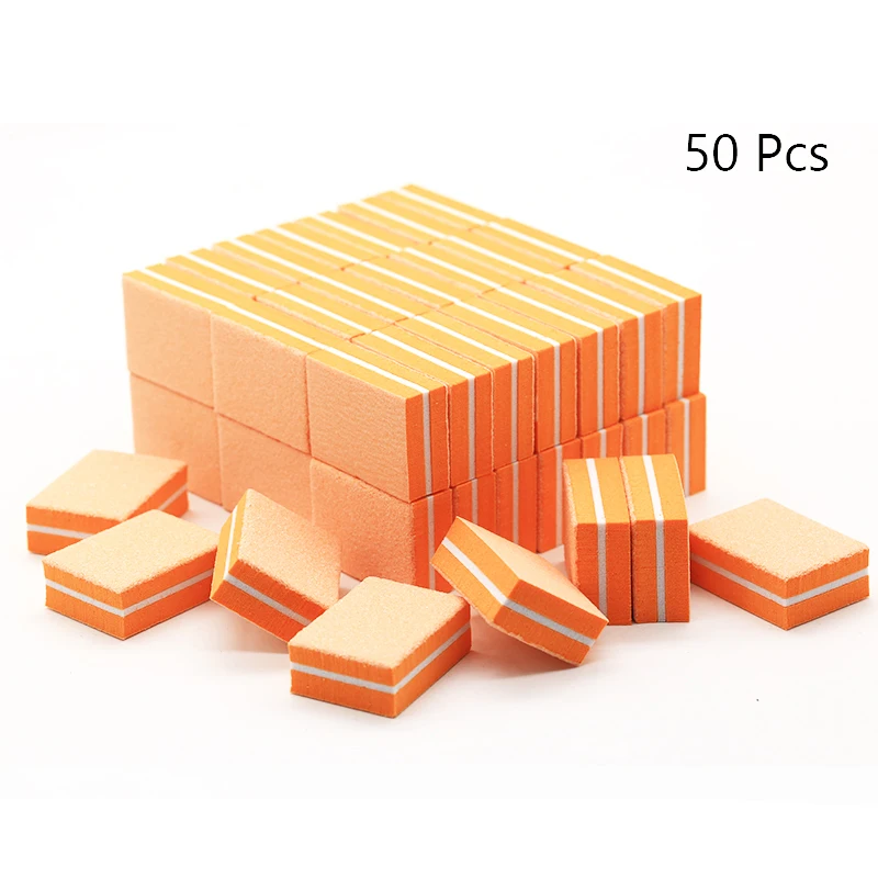 50Pc Professionelle Mini Nail art puffer 100/180 Schleifpapier Maniküre Pflege Datei Schleifen Polieren Nägel Datei Schleifen Ausrüstung Werkzeug