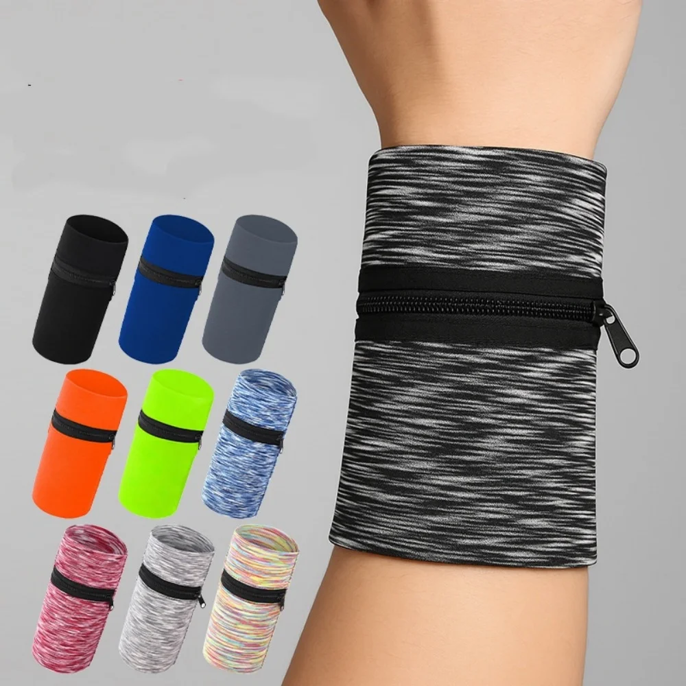 Sports Wrist Bag Multi Functional Wrist Wallet Pouch Wristband Arm Bag Soft Cycling Wrist Wallet For Walking Cycling Jogging
