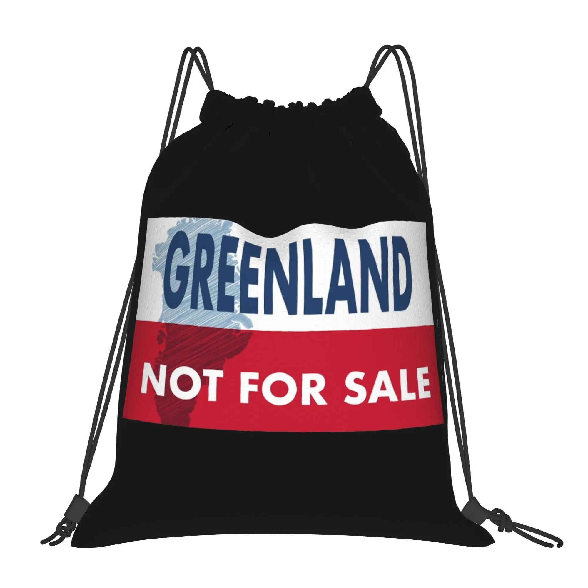 

Рюкзак-мешок "Greenland is Not For Sale" на шнурке, спортивный, для спортзала, водонепроницаемый, для походов