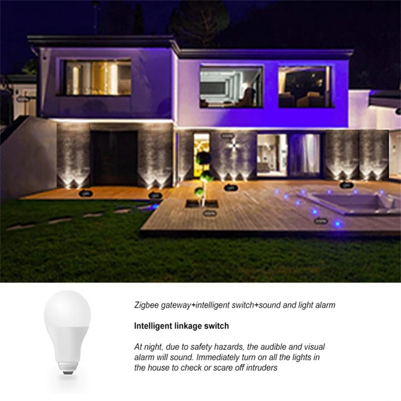 1 Piece Tuya Zigbee Smart Sound And Light Sensor 100DB 2-In-1 Alarm Battery USB Dual Power Smart Home Works