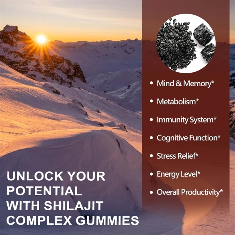 Shilajit Gummies 800mg - Promote Metabolism and Support Energy Health