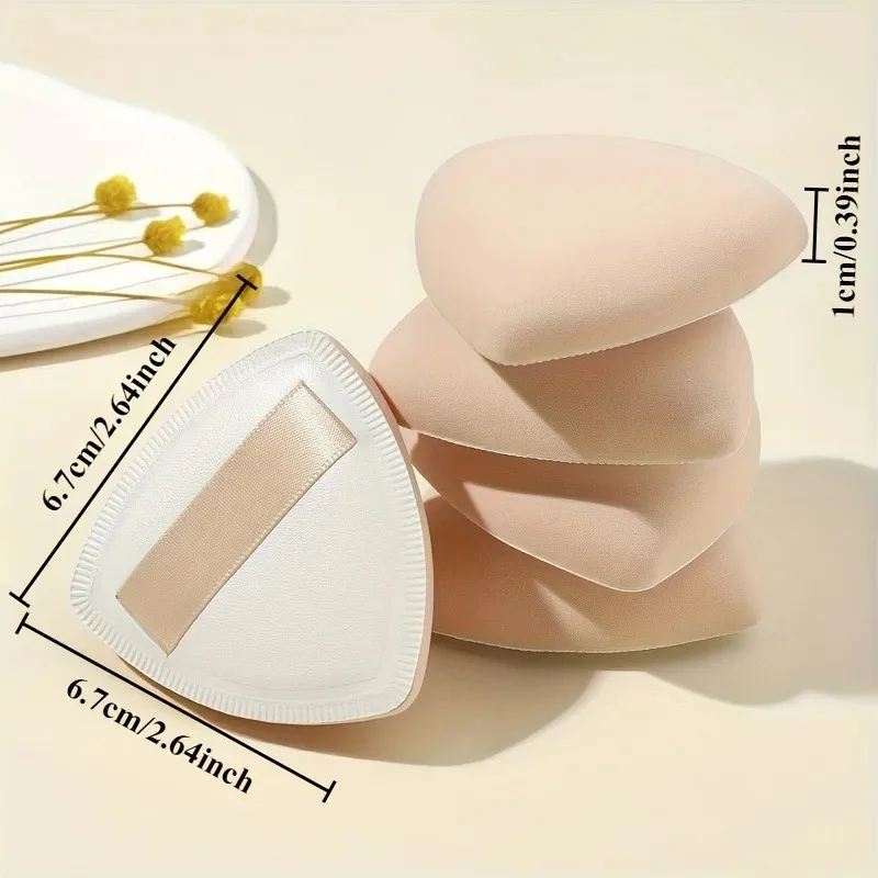 5개입 메이크업 스펀지 퍼프, 매우 부드러움, 파우더 없음, 습식 및 건식 모두 사용 가능, 완벽한 파운데이션 적용 메이크업 스펀지