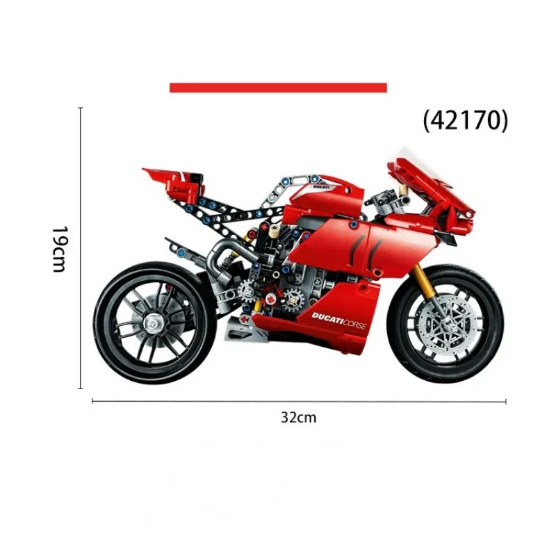 Technology Motorcycle Building Blocks Ducatied MOC 42107 Locomotive Model Mechanical Group Brick Difficult Assembly Toy Kid gift