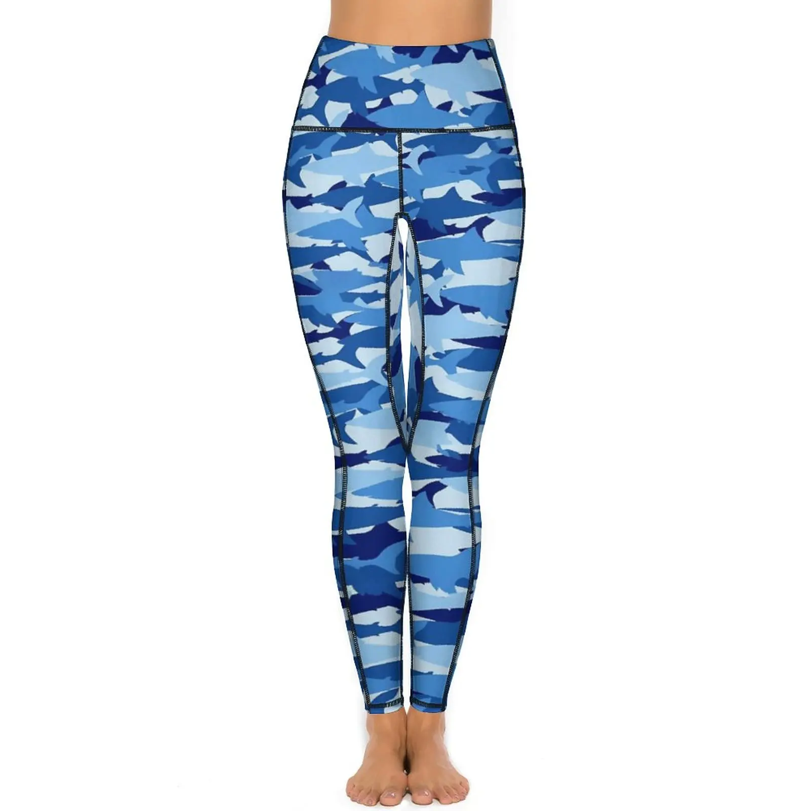 Leggings Push Up Elastic, Estampa Animal, Tubarão Azul, Calças De Yoga De Ginásio, Leggins Kawaii, Legging Esportiva Personalizada, Presente