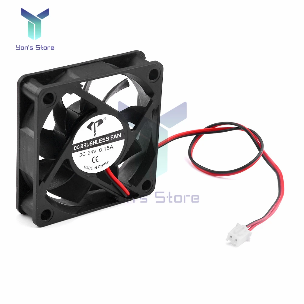 DC6015 5V 12V 24V Cooling Fan Two-Wire Oil bearing industrial silent cooling fan Heat Sink 60mm x 60mm