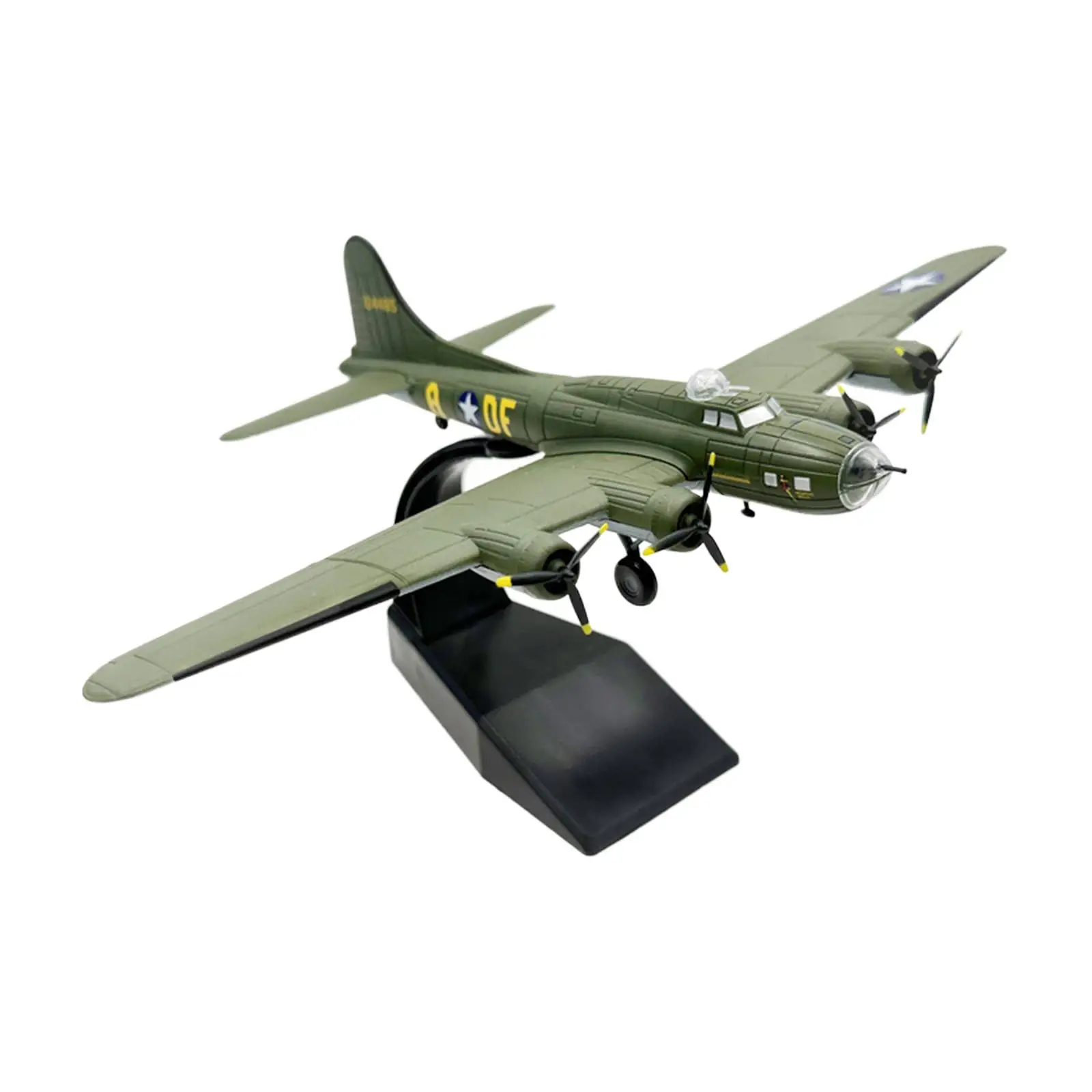 سبيكة 1/144 B17 طائرة مقاتلة Diecast نموذج ألعاب مصغرة لرف الكتب