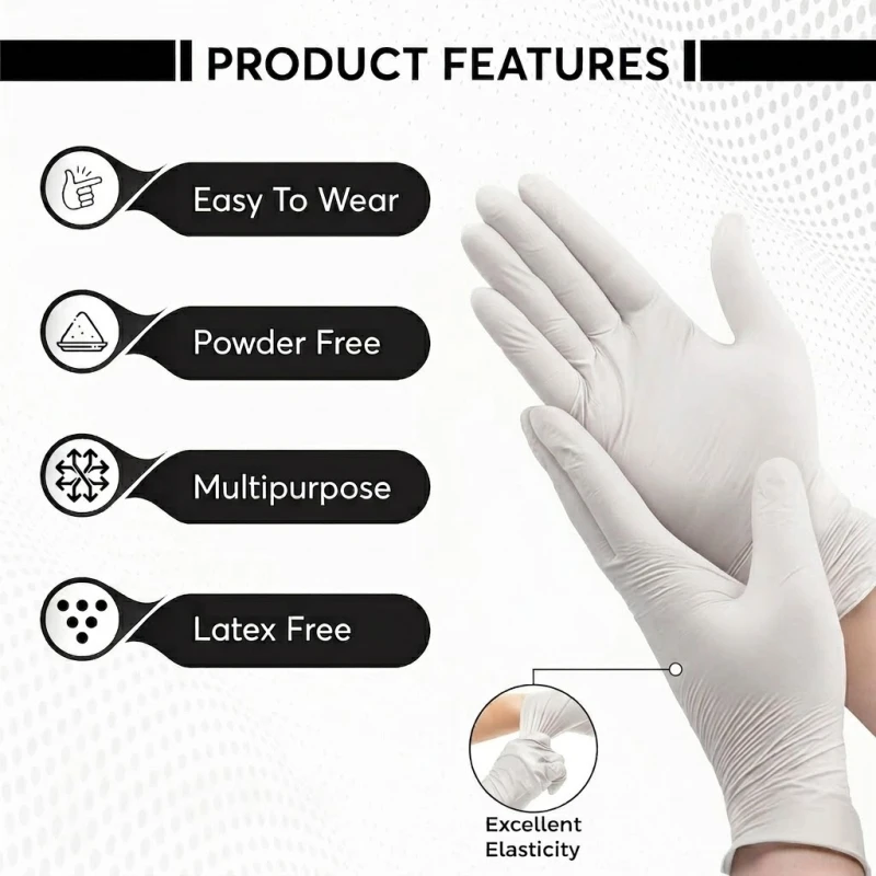 Disposable Nitrile Work Gloves 4.0mil Latex Powder Free Household Safety Gloves for Women Men Food Kitchen Gardening Yard Tattoo