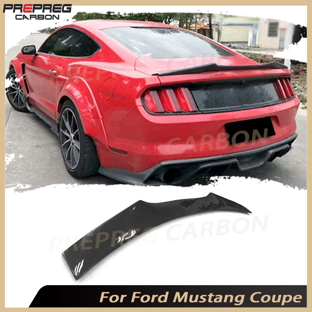 

Carbon Fiber Car Rear Spoiler Trunk Lip Spoiler Rear Boot Wing For Ford Mustang Coupe 2015 2016 2017 FRP
