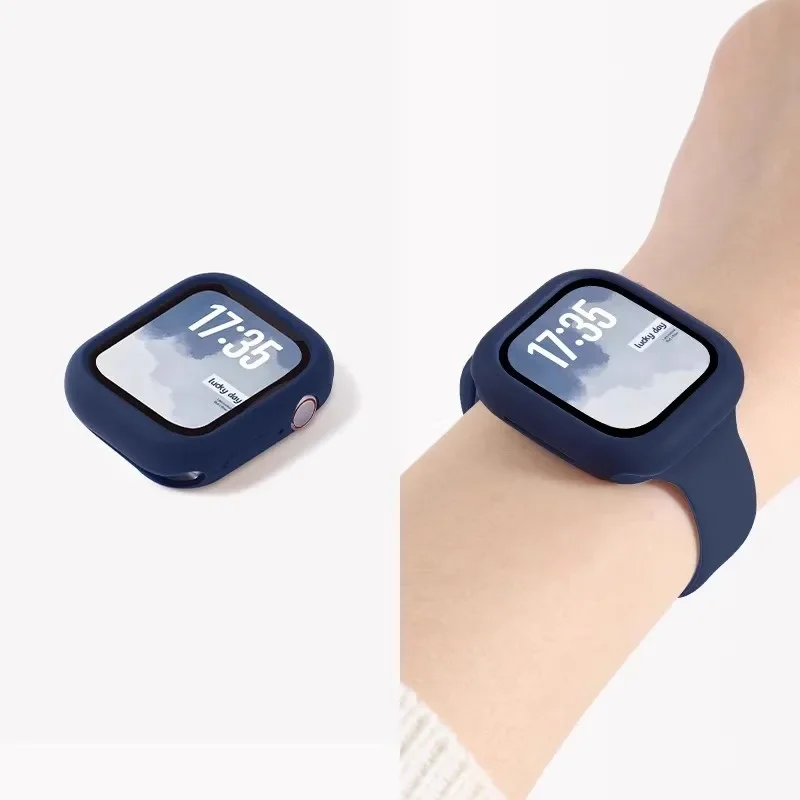 حافظة + حزام سيليكون لساعة أبل 44 مللي متر 45 مللي متر 46 مللي متر 40 مللي متر 42 38 49 مللي متر حزام ساعة رياضي لسلسلة IWatch 10 9 8 7 6 SE 5 4 #3