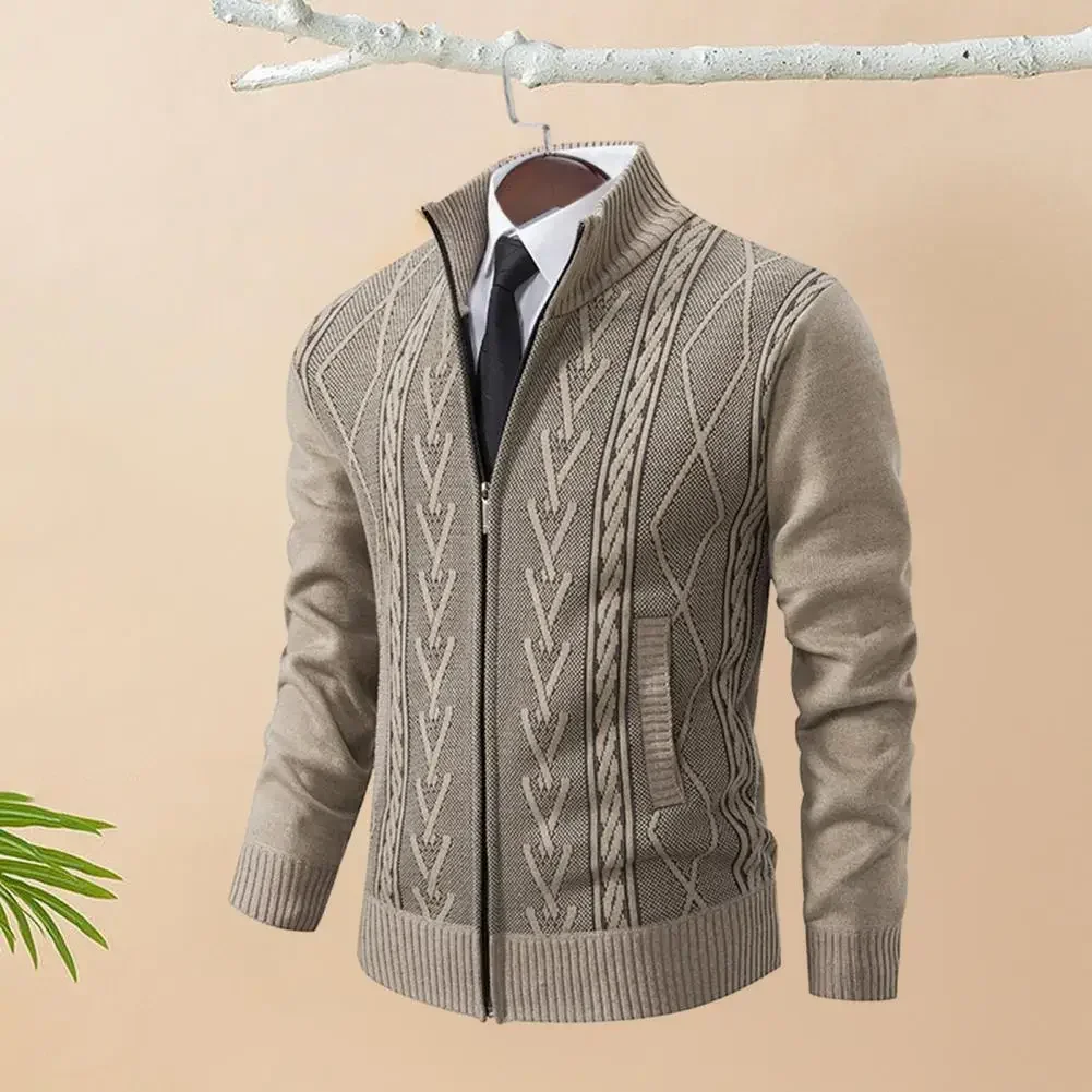 

TPJB New Men Jacket Men Sweater Cozy Lapel Collar Zipper Cardigan Timeless Men's Fashion Sweater for Warmth Style Autumn/winter