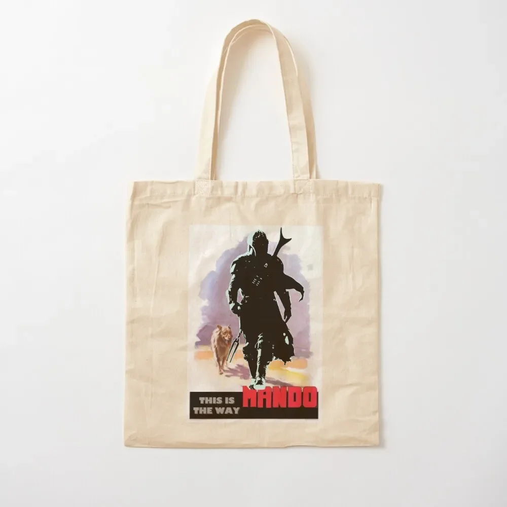 MANDO ‘This is the Way’ Western Poster Retro Vintage Tote Bag hand bag supermarket folding bag Lady bags