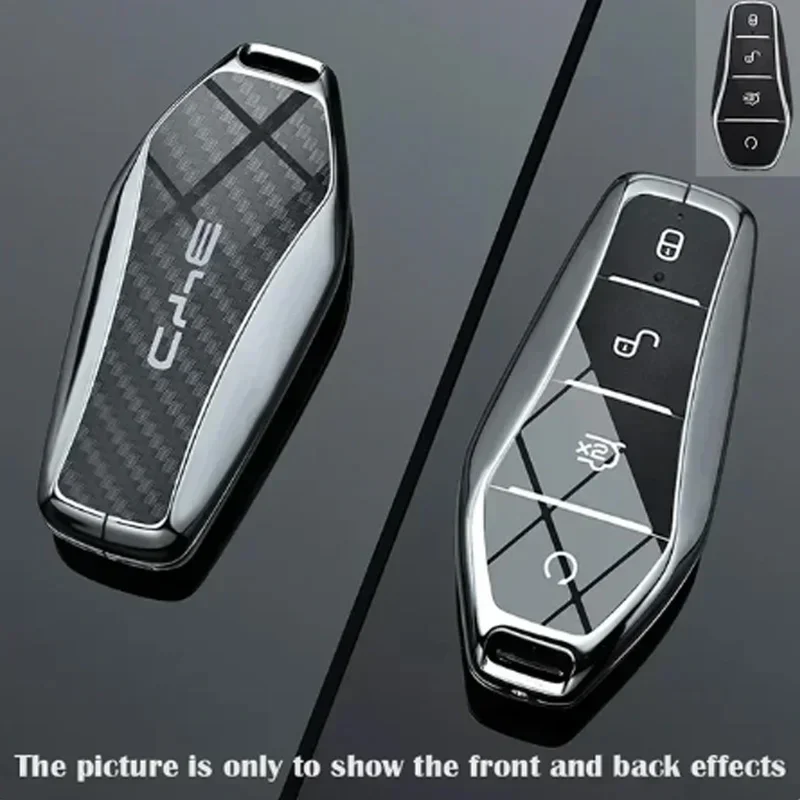 

New! Fashion Zinc Alloy Car Remote Key Case Full Cover Shell Key Bag Protection Key buckle for BYD ATTO 3 Yuan Plus Accessories