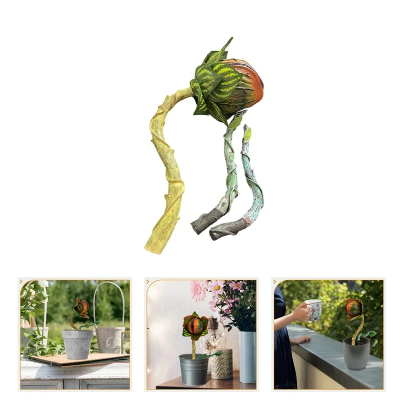 Piranha Flower Ornament Beautifully Unique Whimsical Decorative Resin Sculptures For Carnivorous Plant Lovers Lifelike