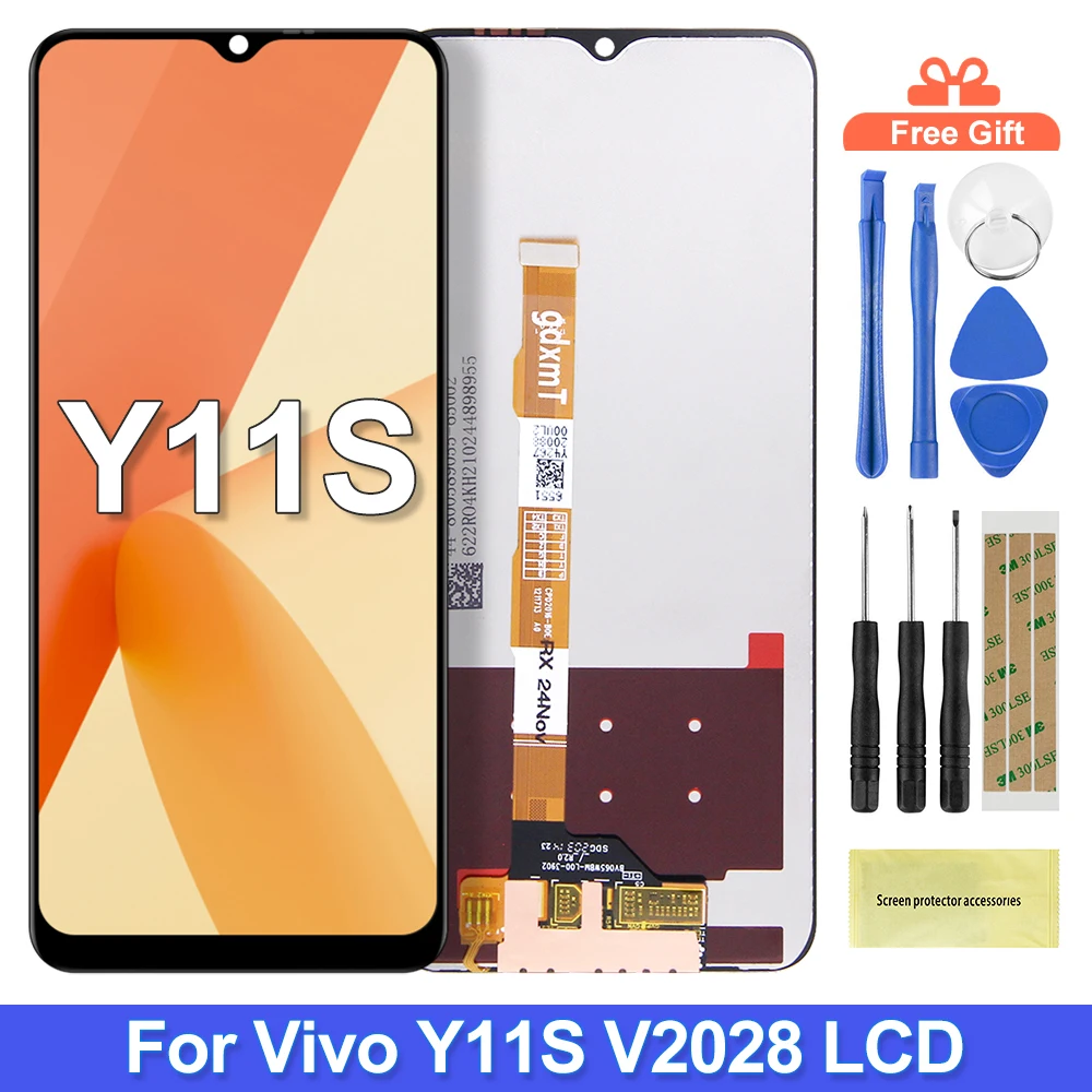 Pantalla táctil LCD OEM de 6,51 pulgadas para VIVO Y11s V2028, montaje de digitalizador de marco de repuesto para pantalla Vivo Y11S