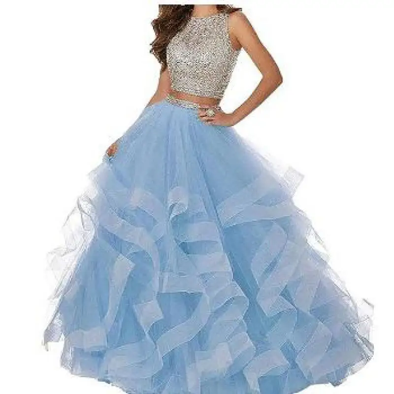 Vestidos brillantes sin mangas para quinceañera, elegantes vestidos de noche con cuello redondo para graduación, múltiples colores disponibles, talla grande, hechos a medida