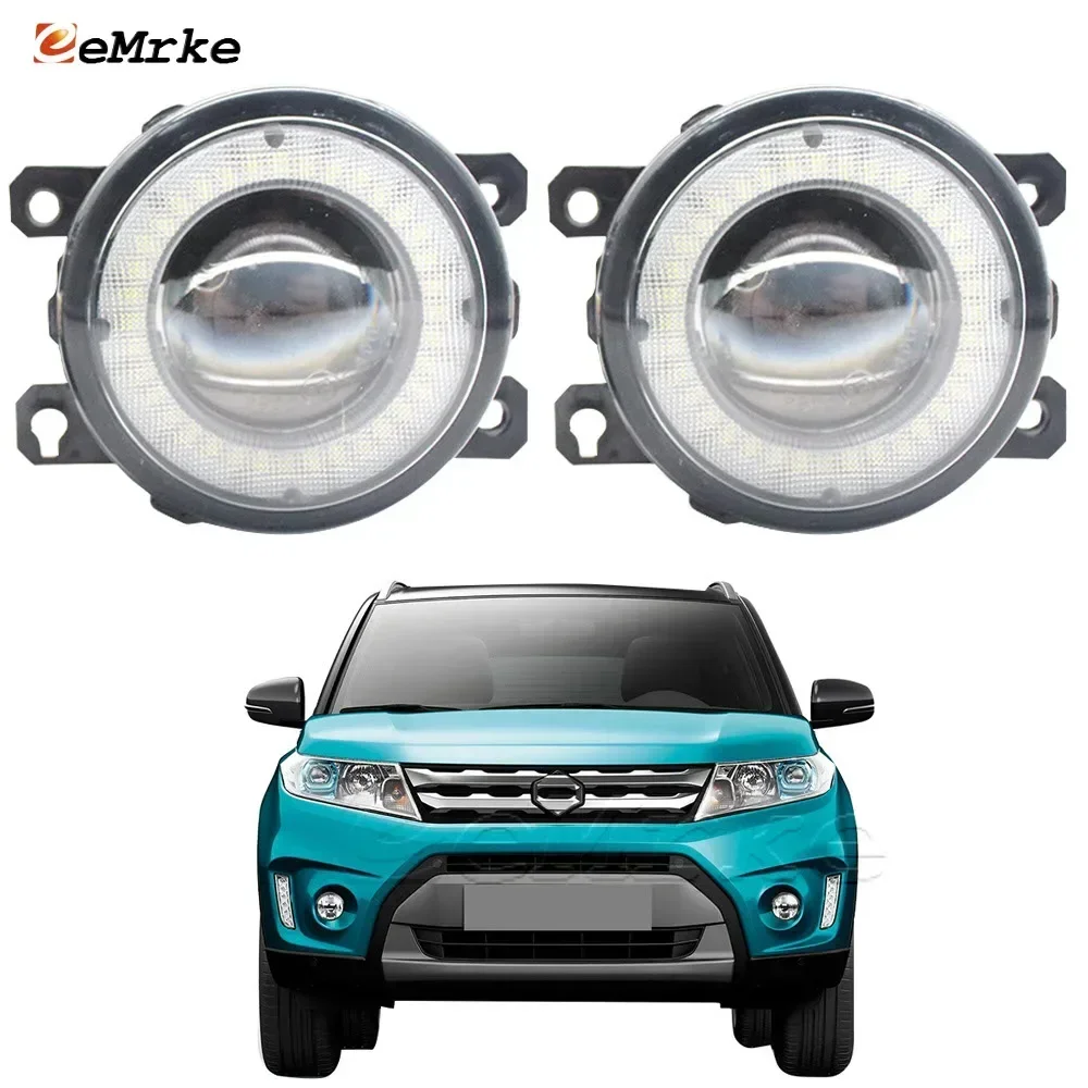 

Car Fog Lights Assembly Lens and Angel Eye DRL Ring Daytime Runinng Light for Suzuki Vitara II 2 2015 2016 2017 2018 2019 2020