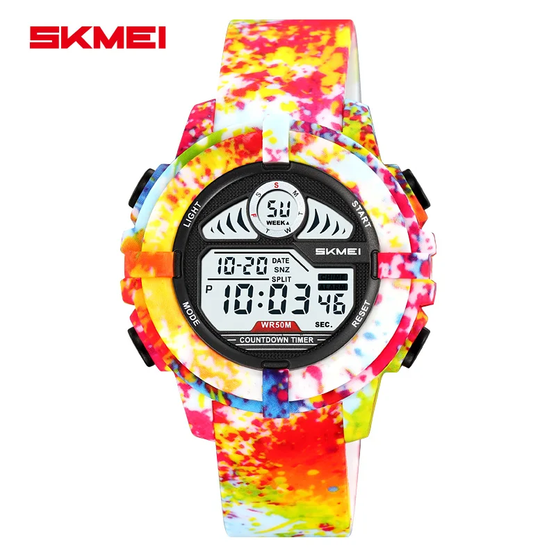 

SKMEI Fashion 5Bar Waterproof Stopwatch Wristwatch Camouflage Digital Sport Electronic Watches For Men Women Reloj Hombre